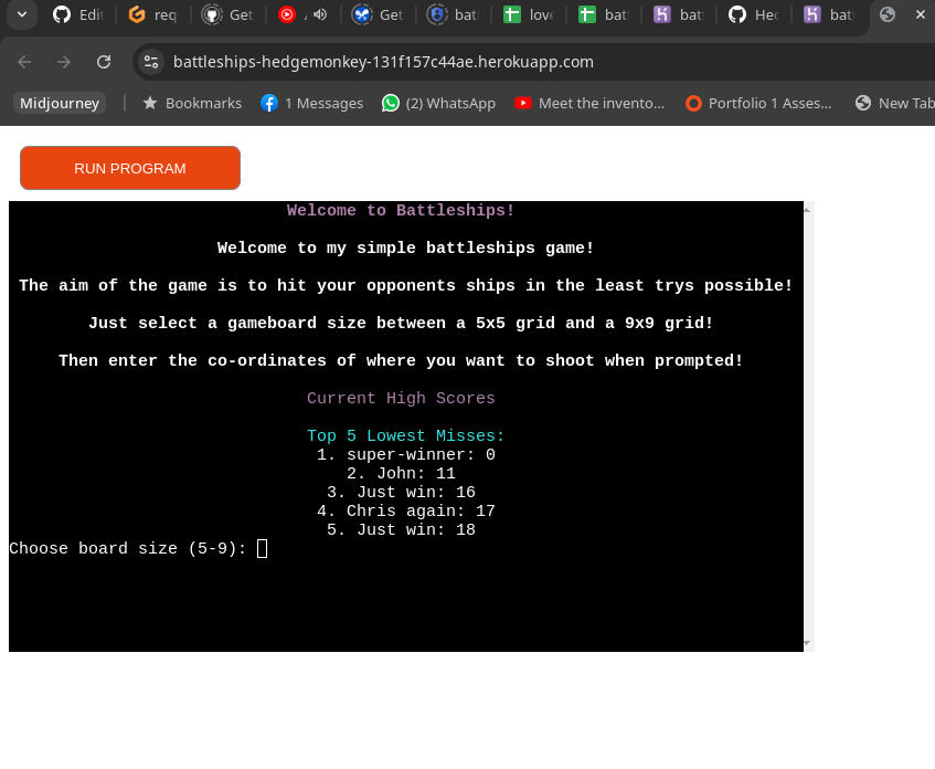 Screenshot of app on Heroku